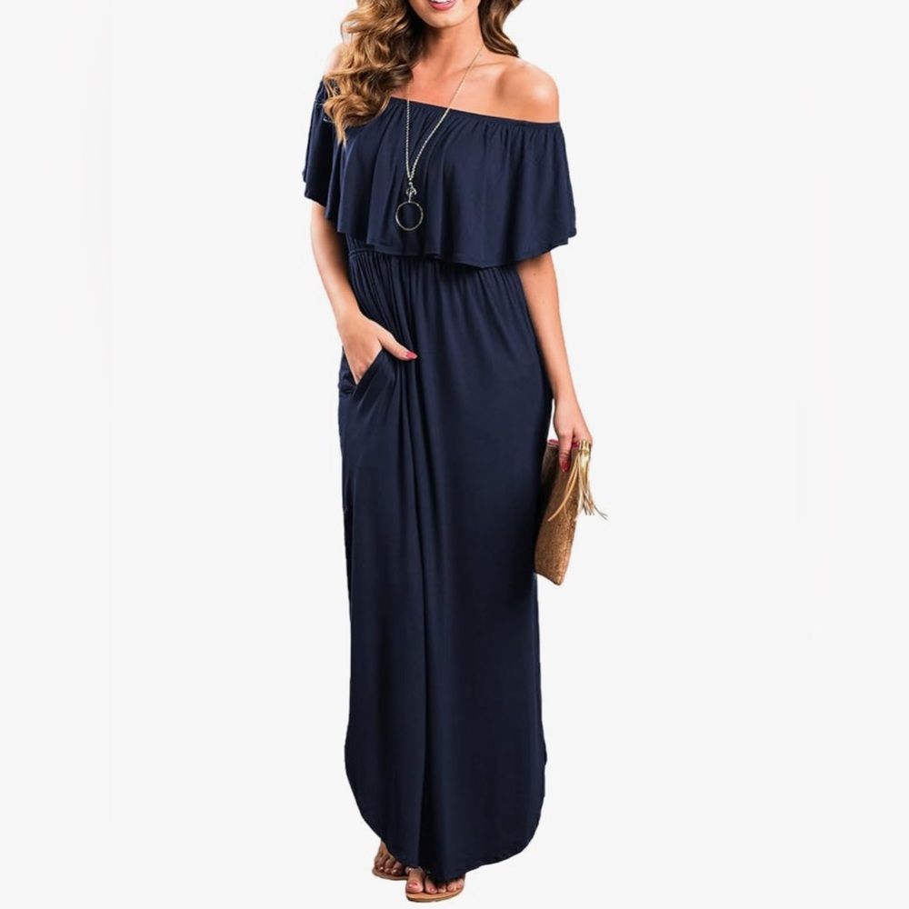 Thanth Off The Shoulder Ruffle Party Dress - Size M